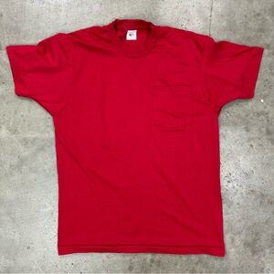 Vintage Deadstock FOTL Red Blank Pocket Tee